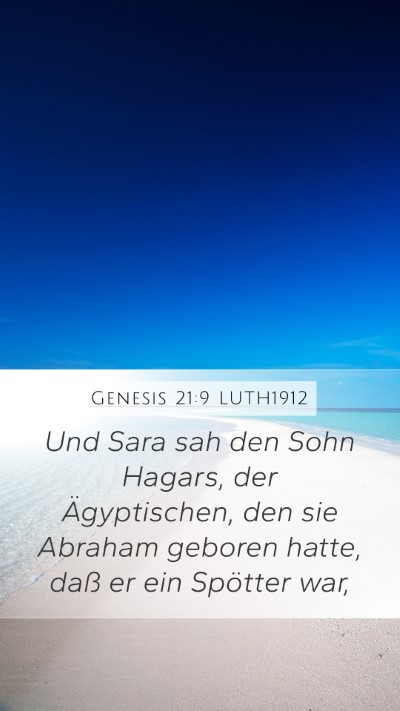 Genesis 21:9 LUTH1912 Bible Verse Image
