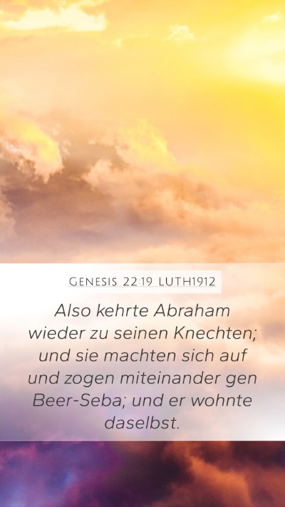 Genesis 22:19 LUTH1912 Bible Verse Image
