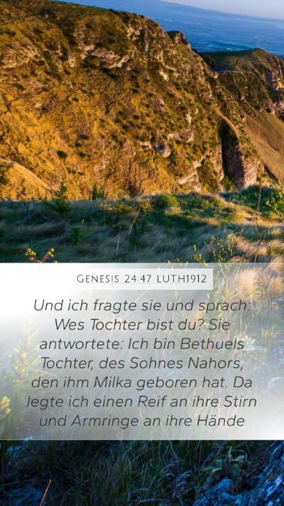 Genesis 24:47 LUTH1912 Bible Verse Image