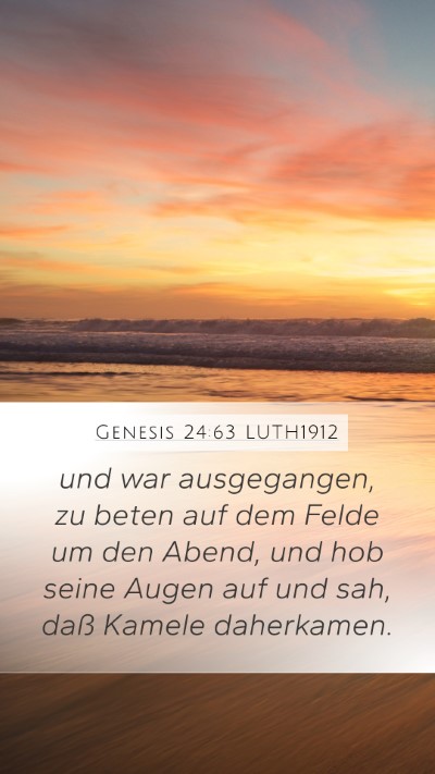 Genesis 24:63 LUTH1912 Mobile Phone Wallpaper - und war ausgegangen, zu beten auf dem Felde um - Mobile Bible Verse Wallpaper