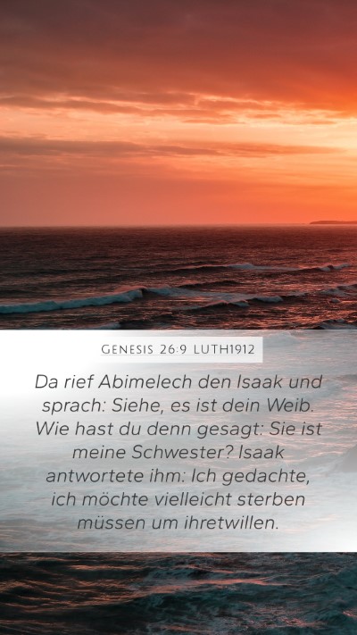 Genesis 26:9 LUTH1912 Bible Verse Image