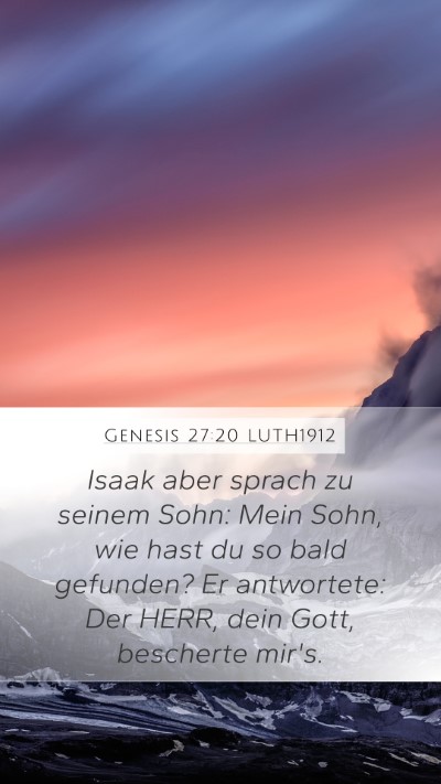 Genesis 27:20 LUTH1912 Bible Verse Image