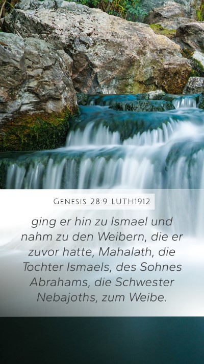 Genesis 28:9 LUTH1912 Bible Verse Image
