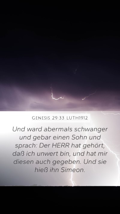 Genesis 29:33 LUTH1912 Bible Verse Image