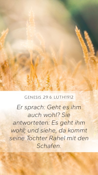 Genesis 29:6 LUTH1912 Bible Verse Image