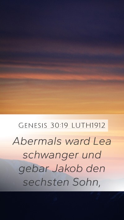 Genesis 30:19 LUTH1912 Bible Verse Image