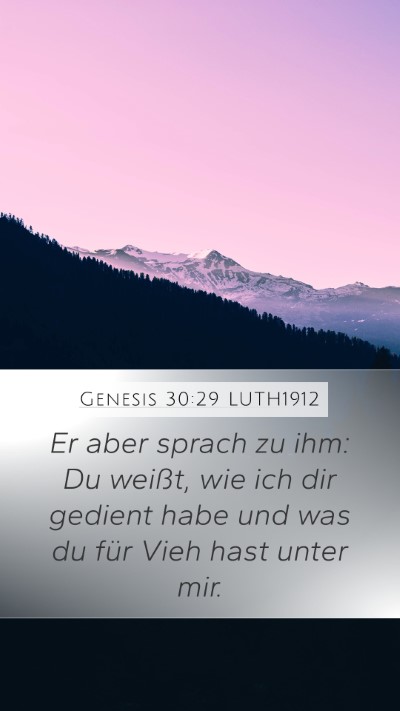Genesis 30:29 LUTH1912 Bible Verse Image