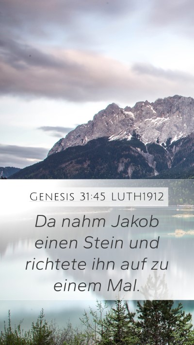 Genesis 31:45 LUTH1912 Bible Verse Image
