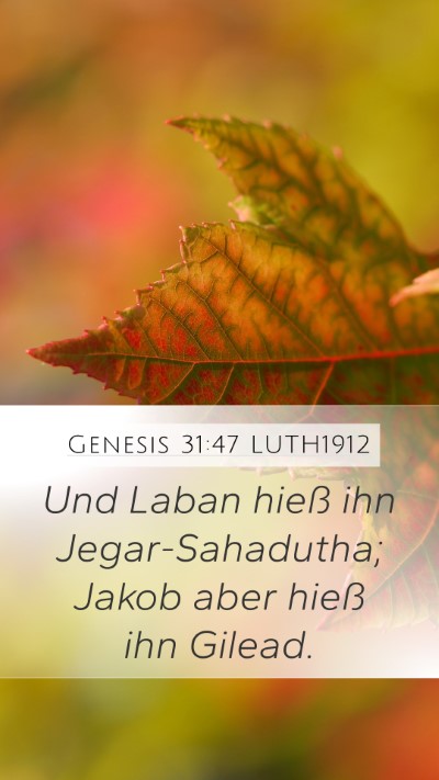 Genesis 31:47 LUTH1912 Bible Verse Image