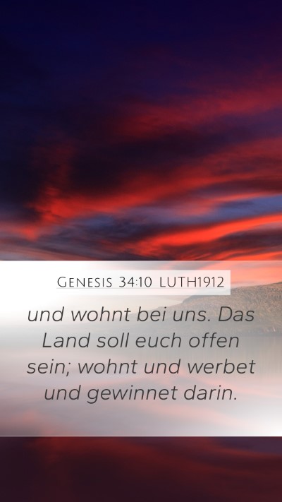 Genesis 34:10 LUTH1912 Bible Verse Image