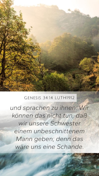 Genesis 34:14 LUTH1912 Bible Verse Image