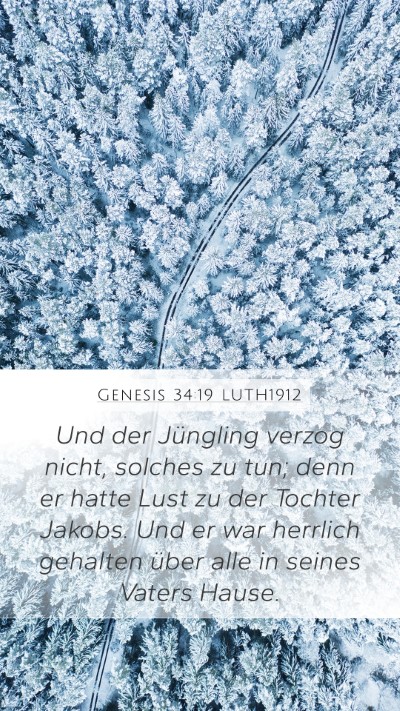Genesis 34:19 LUTH1912 Bible Verse Image