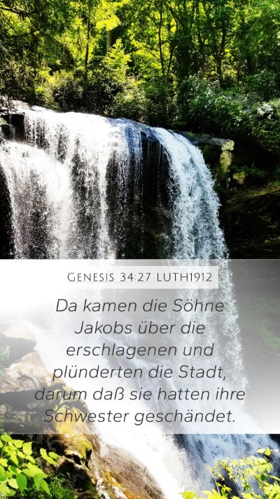 Genesis 34:27 LUTH1912 Mobile Phone Wallpaper - Da kamen die Söhne Jakobs über die erschlagenen - Mobile Bible Verse Wallpaper