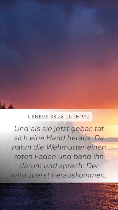 Genesis 38:28 LUTH1912 Bible Verse Image