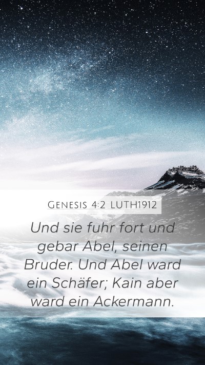 Genesis 4:2 LUTH1912 Bible Verse Image