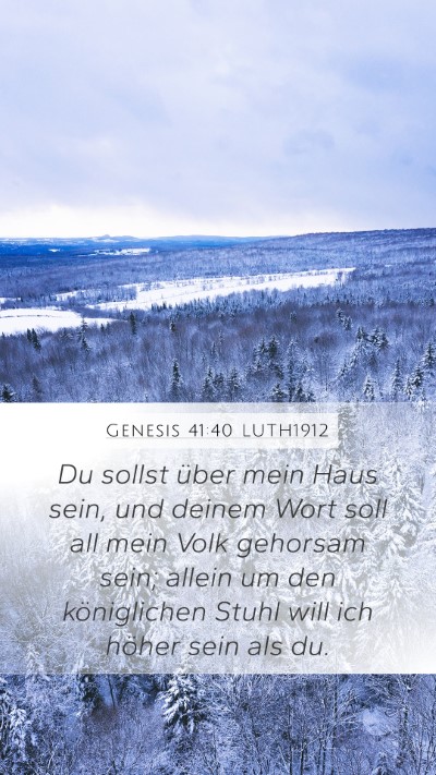 Genesis 41:40 LUTH1912 Mobile Phone Wallpaper - Du sollst über mein Haus sein, und deinem Wort - Mobile Bible Verse Wallpaper
