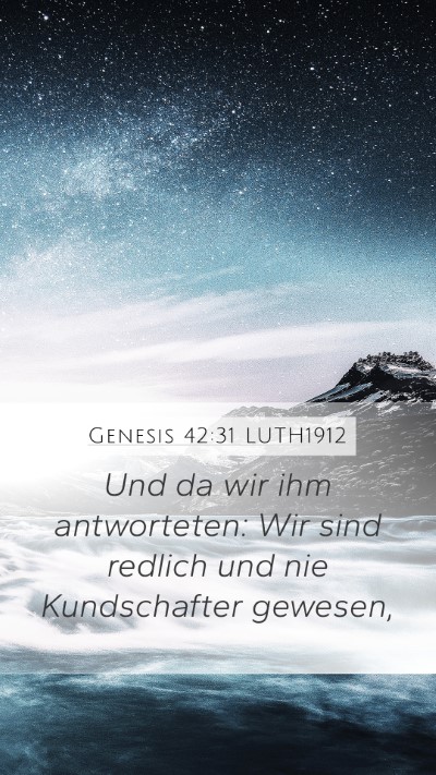 Genesis 42:31 LUTH1912 Bible Verse Image
