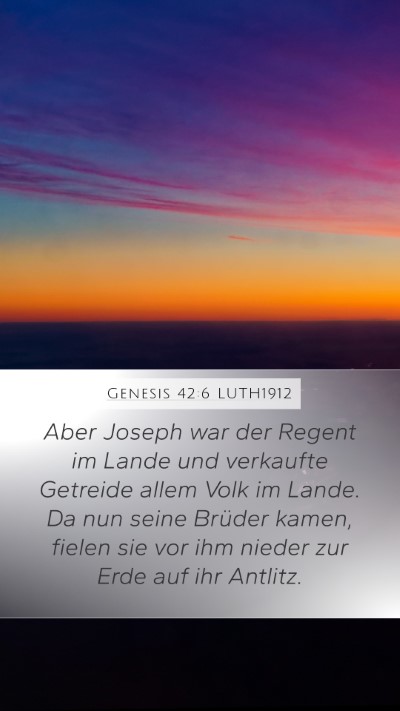 Genesis 42:6 LUTH1912 Bible Verse Image