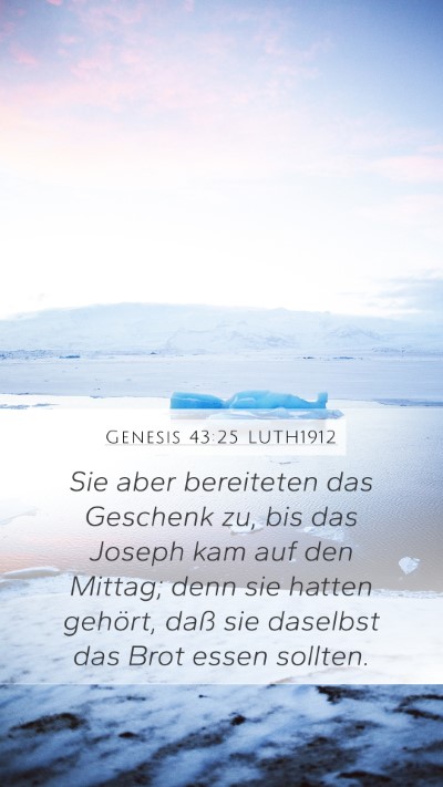 Genesis 43:25 LUTH1912 Bible Verse Image
