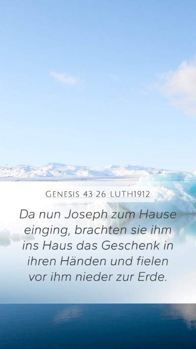 Genesis 43:26 LUTH1912 Bible Verse Image