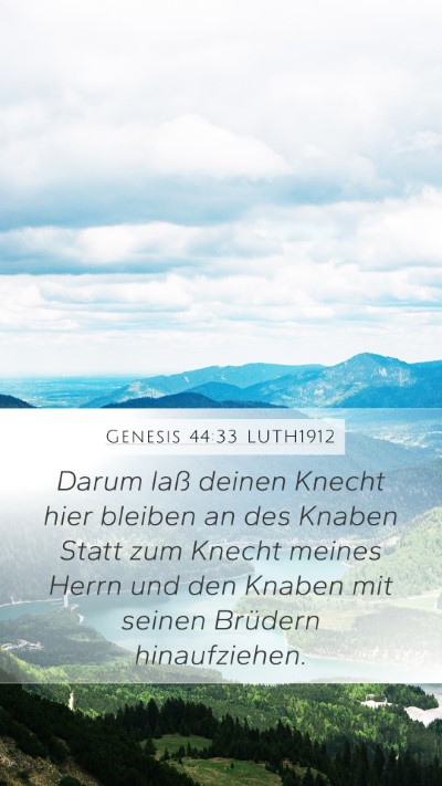 Genesis 44:33 LUTH1912 Bible Verse Image