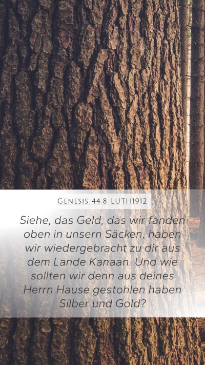 Genesis 44:8 LUTH1912 Mobile Phone Wallpaper - Siehe, das Geld, das wir fanden oben in unsern - Mobile Bible Verse Wallpaper