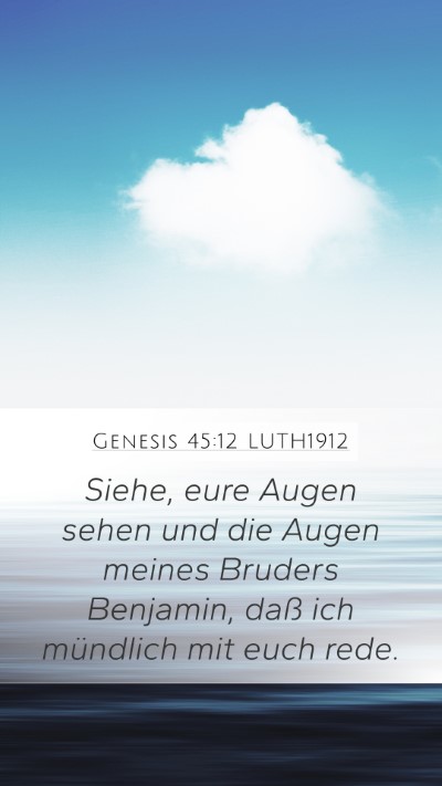 Genesis 45:12 LUTH1912 Mobile Phone Wallpaper - Siehe, eure Augen sehen und die Augen meines - Mobile Bible Verse Wallpaper