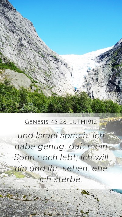 Genesis 45:28 LUTH1912 Mobile Phone Wallpaper - und Israel sprach: Ich habe genug, daß mein Sohn - Mobile Bible Verse Wallpaper