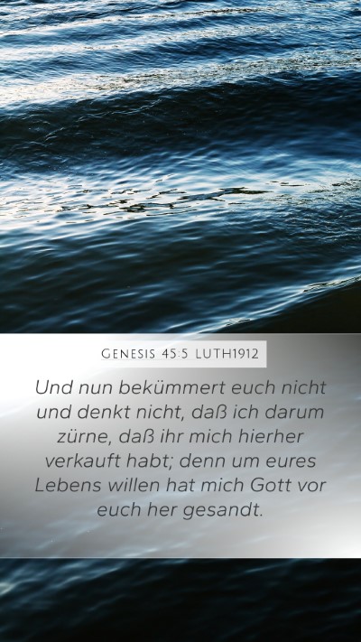 Genesis 45:5 LUTH1912 Bible Verse Image