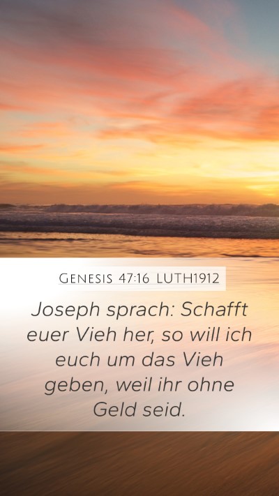 Genesis 47:16 LUTH1912 Mobile Phone Wallpaper - Joseph sprach: Schafft euer Vieh her, so will ich - Mobile Bible Verse Wallpaper