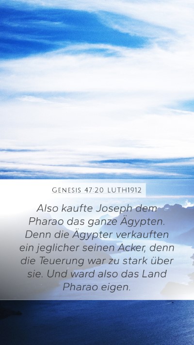 Genesis 47:20 LUTH1912 Mobile Phone Wallpaper - Also kaufte Joseph dem Pharao das ganze Ägypten. - Mobile Bible Verse Wallpaper