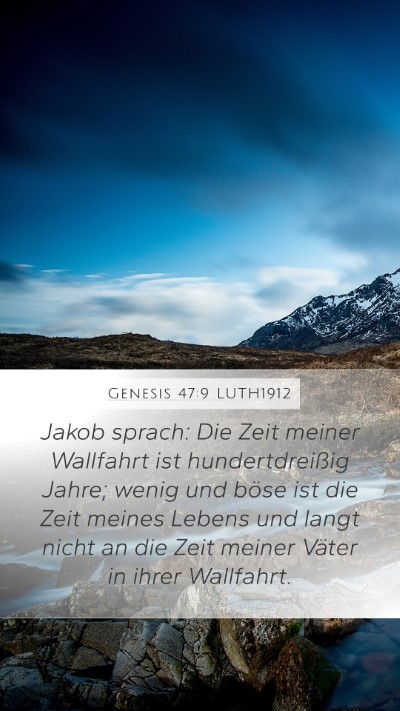 Genesis 47:9 LUTH1912 Bible Verse Image