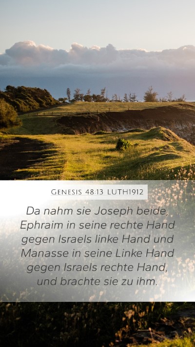 Genesis 48:13 LUTH1912 Bible Verse Image