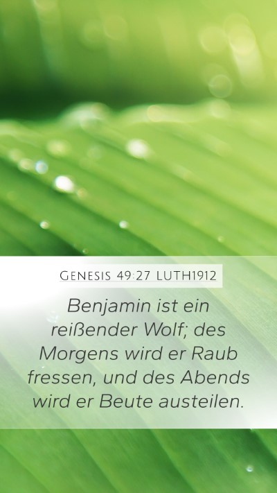 Genesis 49:27 LUTH1912 Bible Verse Image