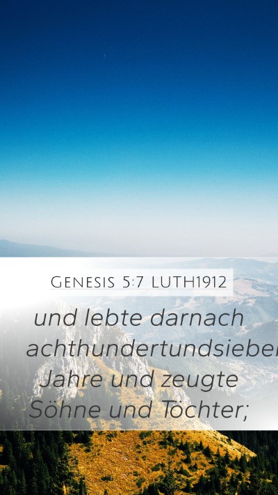 Genesis 5:7 LUTH1912 Bible Verse Image
