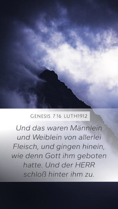 Genesis 7:16 LUTH1912 Bible Verse Image