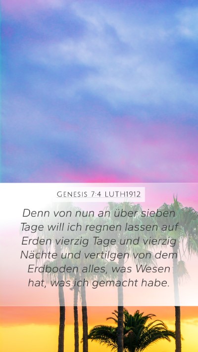 Genesis 7:4 LUTH1912 Bible Verse Image