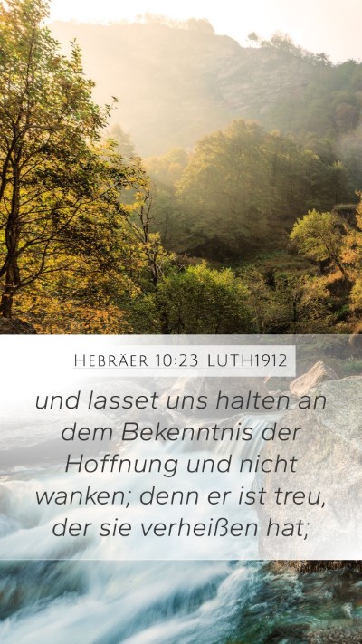 Hebräer 10:23 LUTH1912 Bible Verse Image