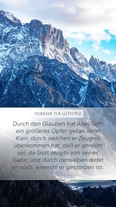 Hebräer 11:4 LUTH1912 Bible Verse Image