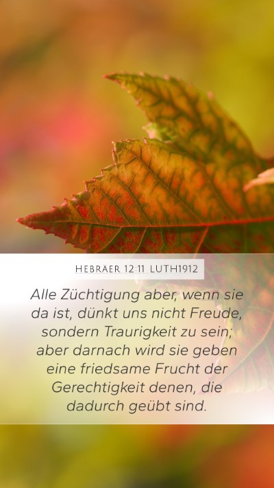 Hebräer 12:11 LUTH1912 Bible Verse Image