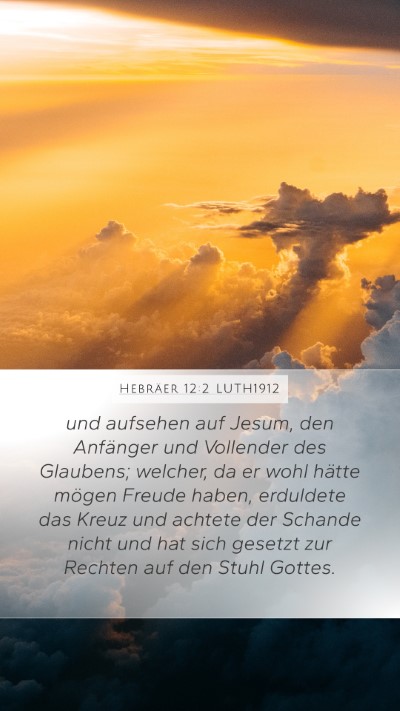 Hebräer 12:2 LUTH1912 Bible Verse Image