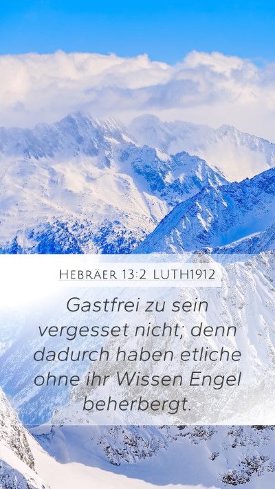 Hebräer 13:2 LUTH1912 Bible Verse Image