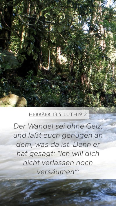 Hebräer 13:5 LUTH1912 Bible Verse Image