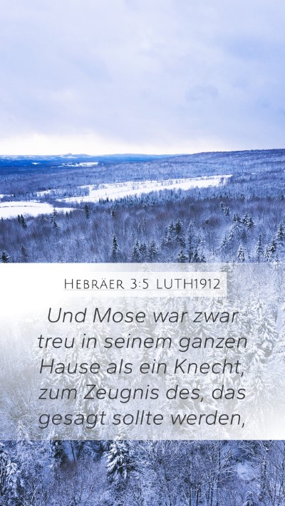 Hebräer 3:5 LUTH1912 Bible Verse Image