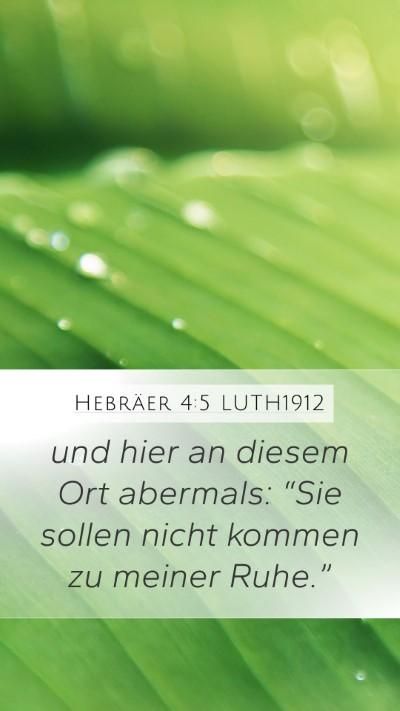 Hebräer 4:5 LUTH1912 Mobile Phone Wallpaper - und hier an diesem Ort abermals: “Sie sollen - Mobile Bible Verse Wallpaper