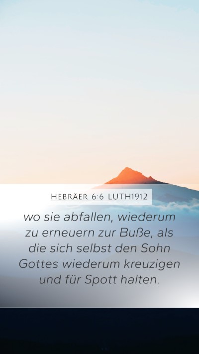 Hebräer 6:6 LUTH1912 Bible Verse Image