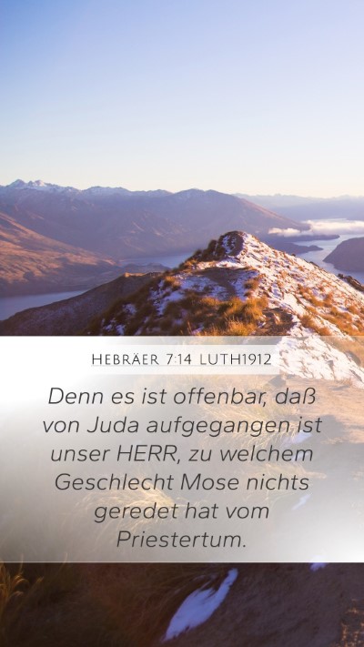 Hebräer 7:14 LUTH1912 Bible Verse Image