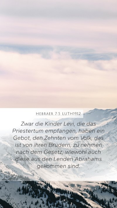 Hebräer 7:5 LUTH1912 Bible Verse Image