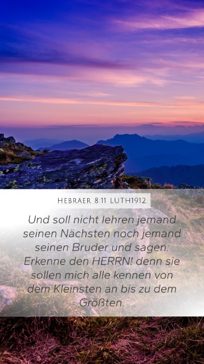 Hebräer 8:11 LUTH1912 Bible Verse Image