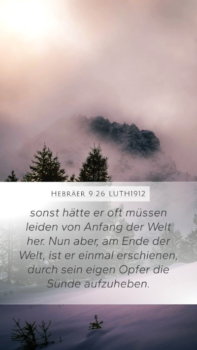 Hebräer 9:26 LUTH1912 Bible Verse Image